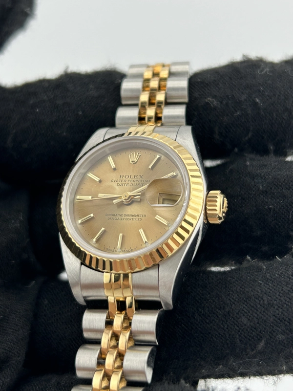 Rolex Datejust Lady Champagne Stick Dial on 2 Tone Jubilee D Link Bracelet Ref. 69173 2020 view 3