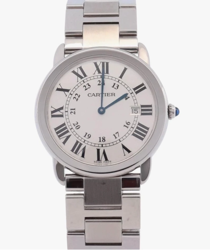 Cartier Ronde Solo Silver Roman Numerals Dial on Stainless Steel Bracelet Ref. W6701005 Papers 2024