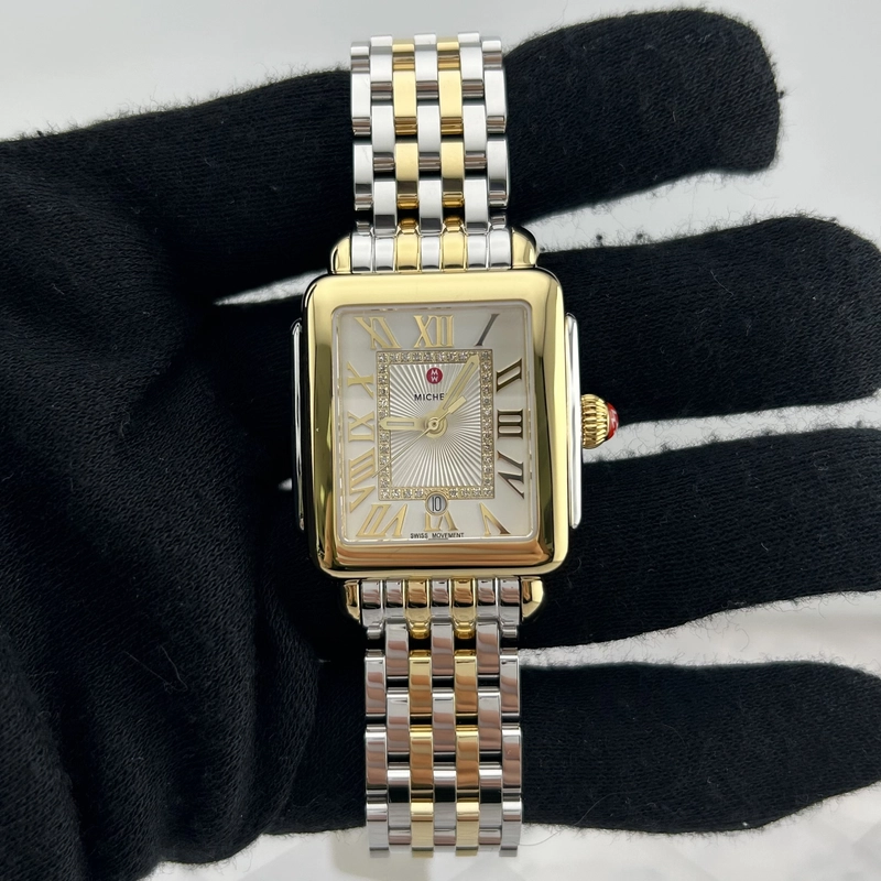 Michele Deco Madison Silver Set With Diamonds Dial Ref. MWW06G000013 Card Open Date view 2