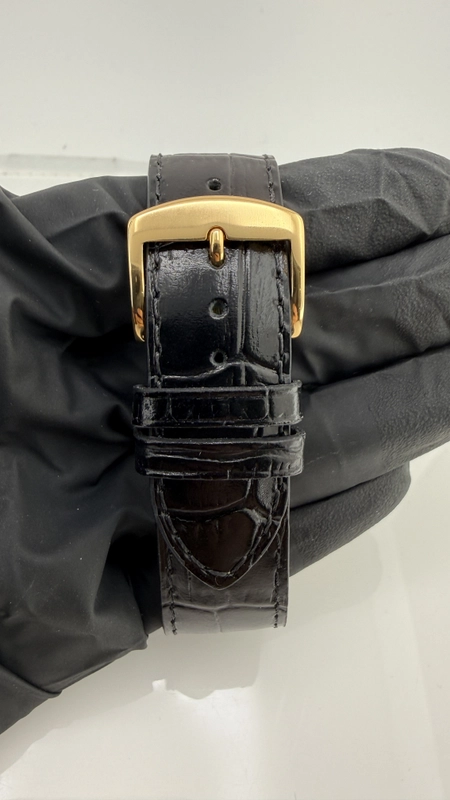 Rolex Datejust Champagne Diamond Factory Dial on Generic Black Leather Band Ref. 16233G 1993 view 4