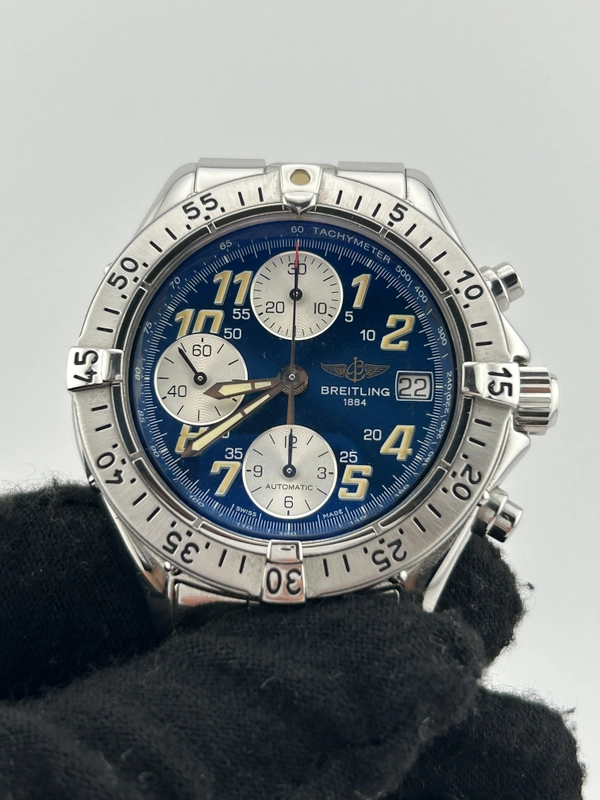 Breitling Colt Chronograph Blue Dial on Stainless Steel Bracelet Ref. A13035/A133C90PFA Complete 1998 view 3