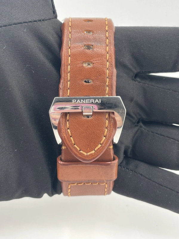Panerai Luminor Marina Black Dial on Brown Leather Strap Ref. PAM00111 view 4