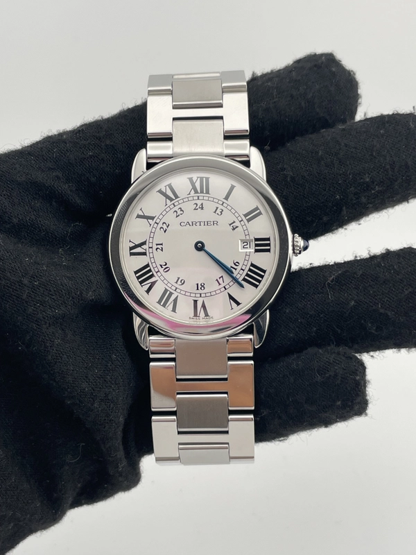 Cartier Ronde Solo Silver Roman Numerals Dial on Stainless Steel Bracelet Ref. W6701005 view 2