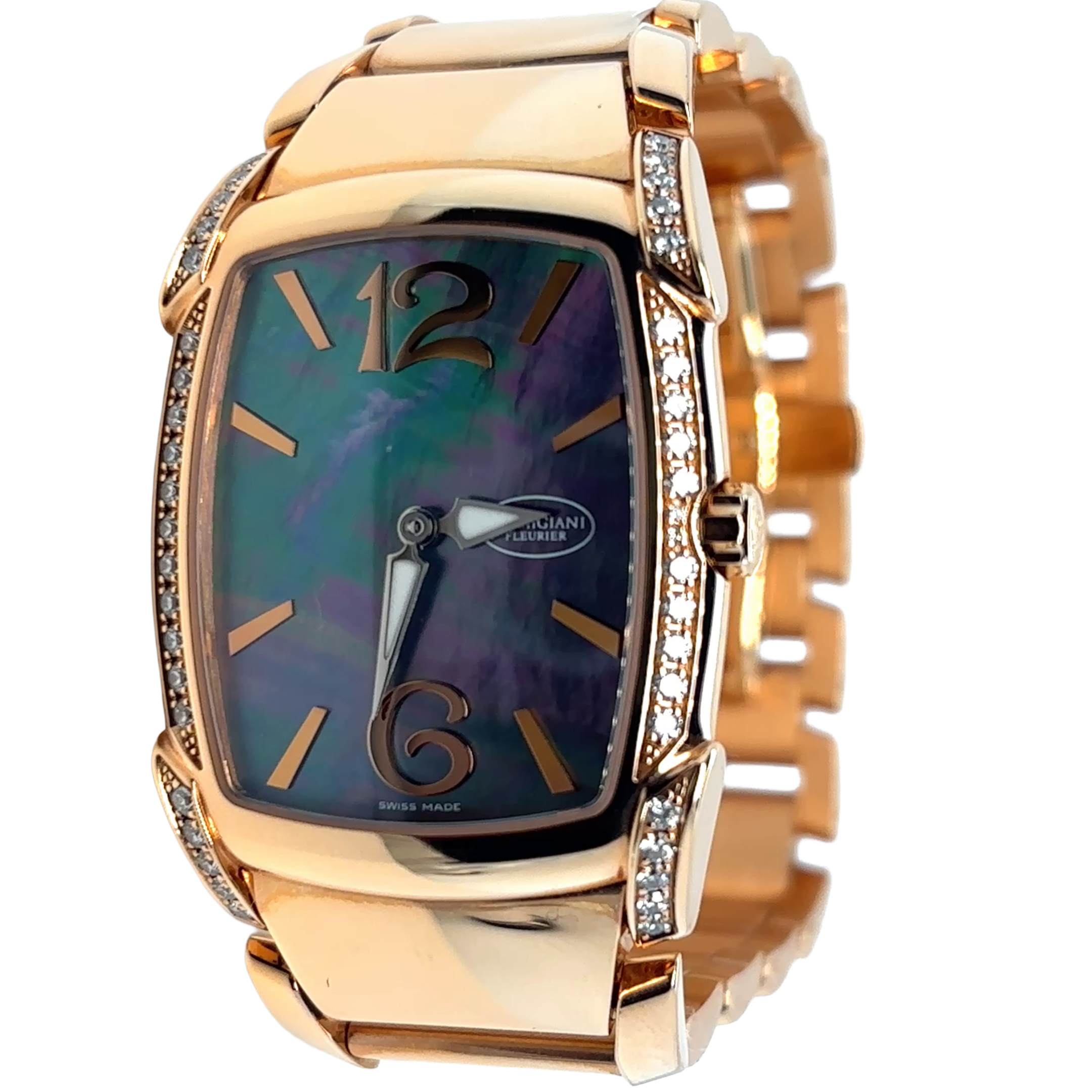 Parmigiani Fleurier Parmigiani Fleurier Parmigiani Kalpa Donna 34 mmX 28 rose gold diamond bezel Tahitian MOP dial dial bracelet PFC804-1020004-100182