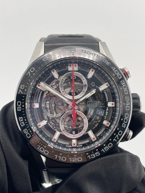 Tag Heuer Carrera Calibre Skeletonized Dial on Rubber Strap Ref. CAR2A1Z/0 Complete 2019 view 3