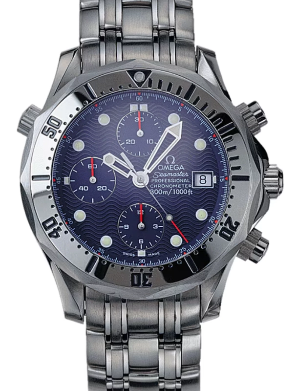 Omega Seamaster Blue Wave Motif Dial on Stainless Steel Bracelet Ref. 2598.80.00 Card 2001