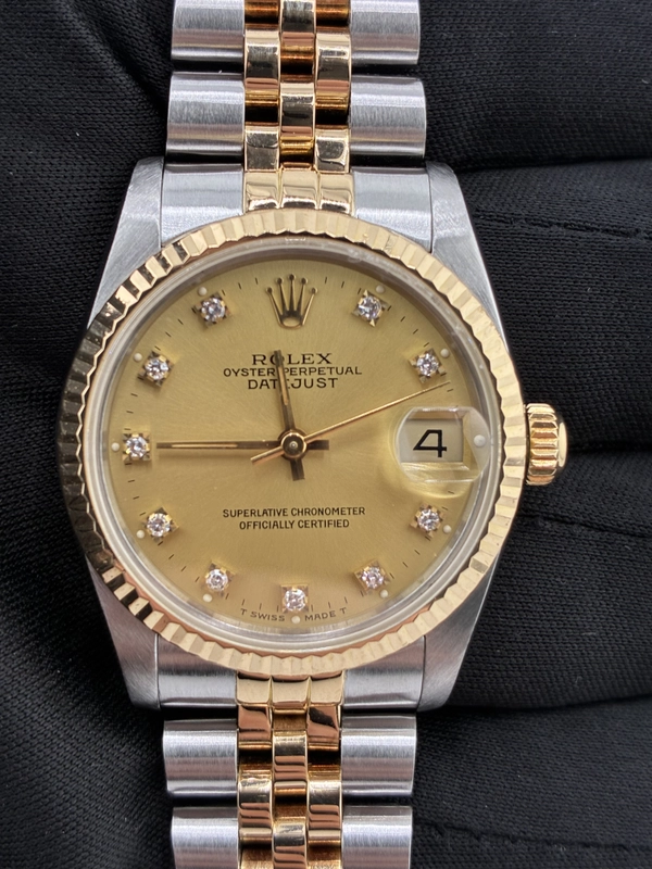 Rolex Datejust Champagne Diamond Dial on Jubilee Ref. 68273G 1987 view 2