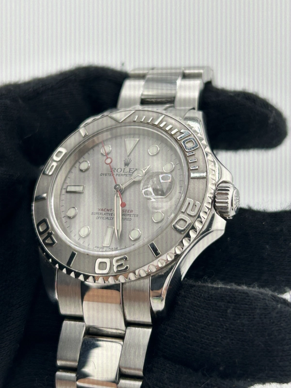 Rolex Yacht Master Platinum Dial on Oyster Ref. 16622 Papers 2004 view 3