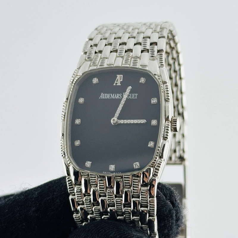 Audemars Piguet Cobra Blue / Factory Diamond Dial on White Gold Mesh Bracelet Ref. N/A view 2