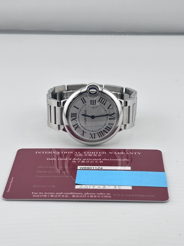 Cartier Ballon Bleu Silver Dial on Steel Ref. W69011Z4 Card 2014 view 7