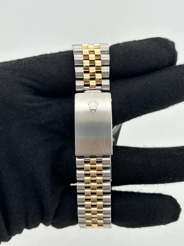 Rolex Oyster Perpetual Date Champagne Stick Dial on Jubilee Ref. 15223 view 3