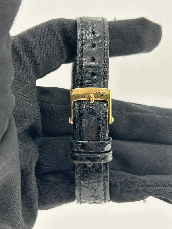 Van Cleef & Arpels Sports 1 Memento Alarm Ivory Dial on Black Leather Band Ref. 123.003 view 3