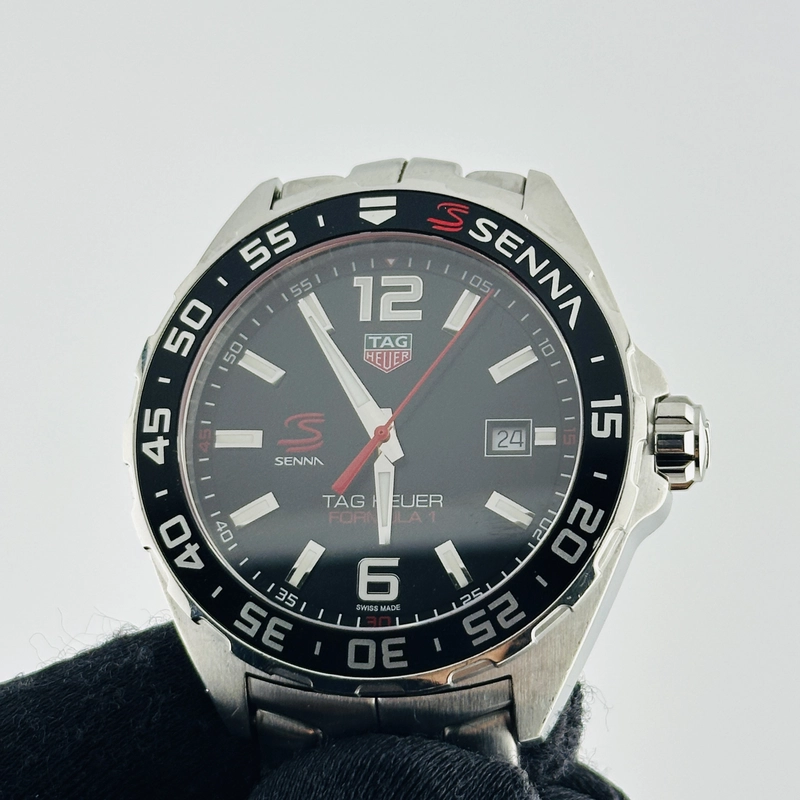 Tag Heuer Formula 1 Senna Special Edition Black Dial on Stainless Steel Bracelet Ref. WAZ1012.BA0883 view 3