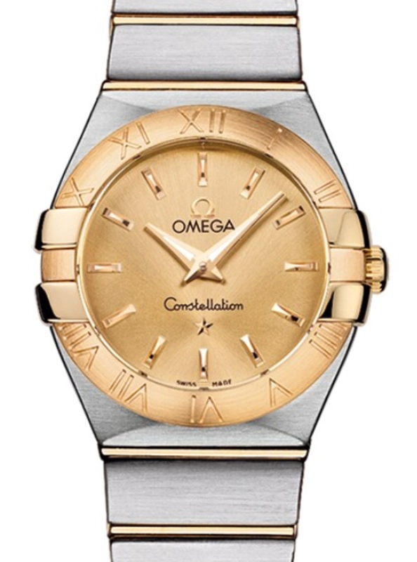 Omega Constellation Gold Dial on Yellow Gold And Stainless Steel Bracelet Ref. 123.20.27.60.08.001