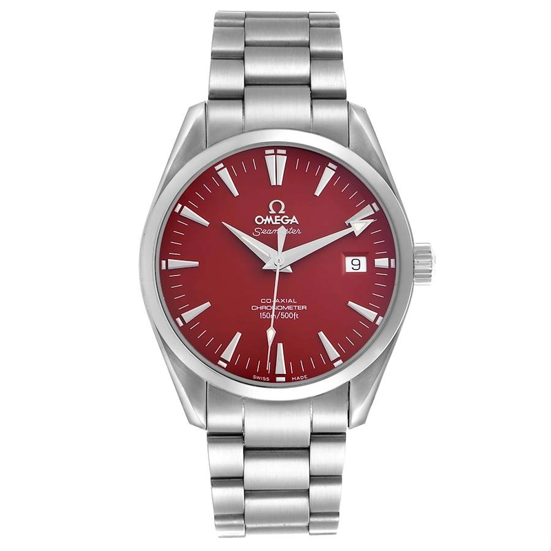 Omega Seamaster Aqua Terra Red Dial on Stainless Steel Bracelet Ref. 2503.60.00 Complete 2007