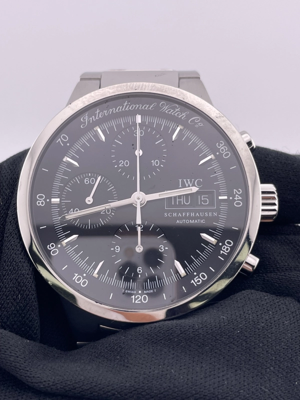 Iwc GST Black Dial on Stainless Steel Bracelet Ref. IW370708 Complete 2001 view 3