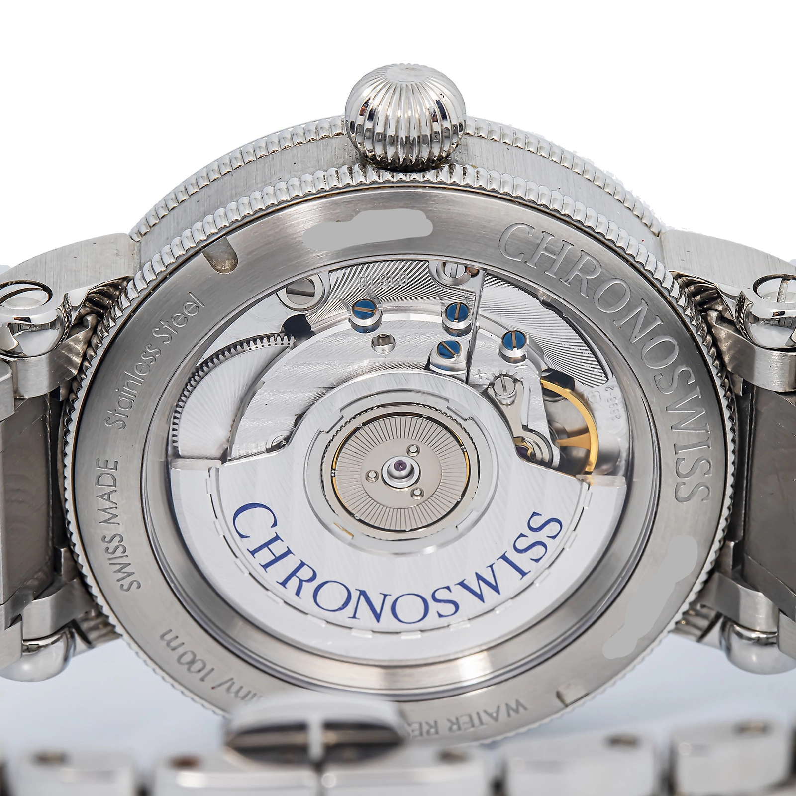 Chronoswiss Regulator Classic Ch-4023-BL/50 CH-4023-BL150 Complete Bracelet Stainless Steel Blue Roman Automatic 38mm — image 6