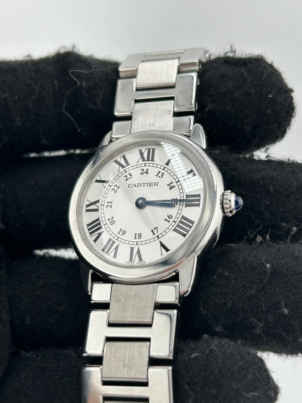 Cartier Ronde Solo White Roman Numerals Dial on Stainless Steel Bracelet Ref. W6701004 Papers 2014 view 3