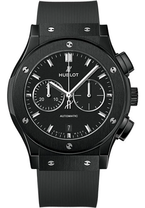 Hublot Classic Fusion Chronograph Black Carbon Effect Dial on Black Rubber Band Ref. 541.CM.1171.RX Complete 2019 — Saleh Jewelers