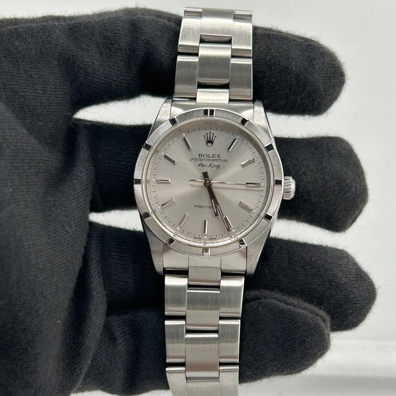 Rolex Air-King Silver Stick Dial on Oyster Bracelet Ref. 14010 2000 view 2