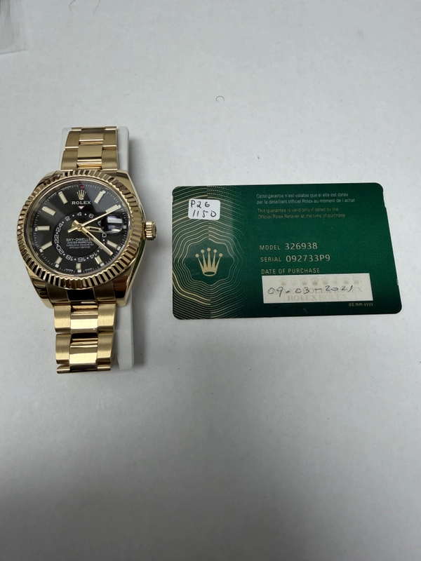 Rolex SkyDweller Black Stick Dial on Oyster Ref. 326938 Card 2021 view 6