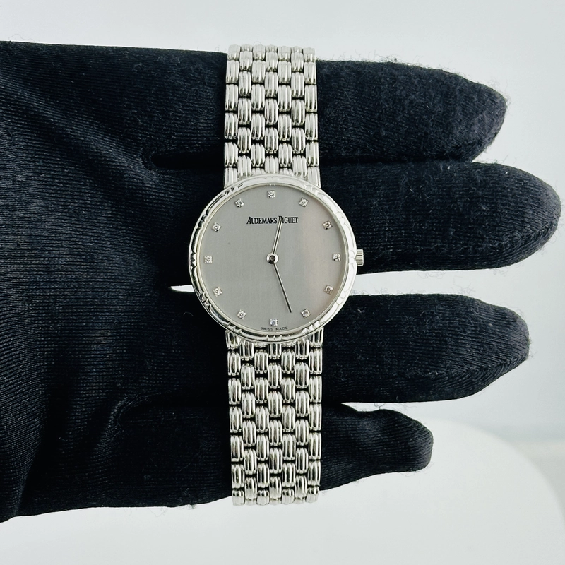 Audemars Piguet Audemars Piguet Silver / Diamond Dial on White Gold Mesh Bracelet Ref. N/A