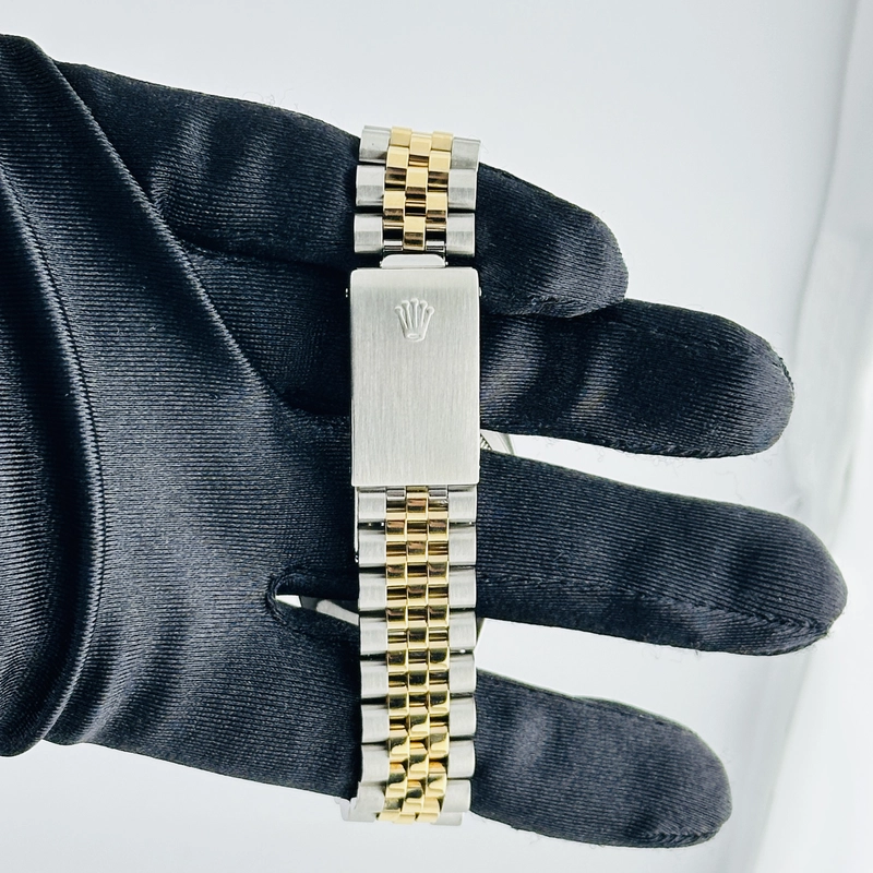 Rolex Datejust Champagne Stick Dial on D Link Jubilee Bracelet Ref. 16233 1991 view 4