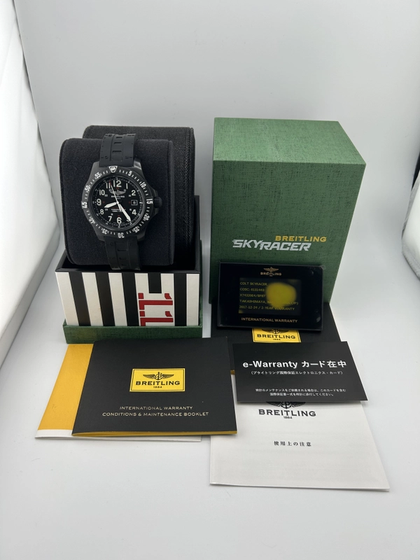 Breitling Colt Skyracer Black Arabic Dial on Black Rubber Band Ref. X74320 Complete 2017 view 8