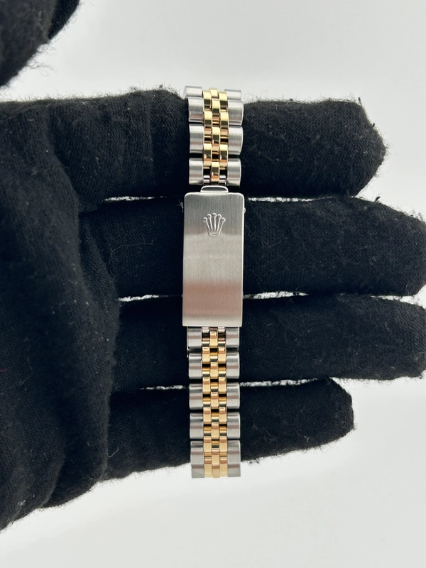Rolex Date Silver/Gold Stick Dial on 2 Tone Jubilee D Link Bracelet Ref. 69173 1984 view 4