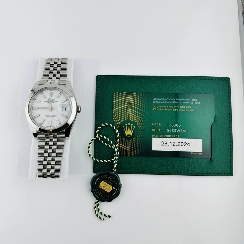 Rolex Datejust White Index Dial on Jubilee Ref. 126300 Card 2024 view 7