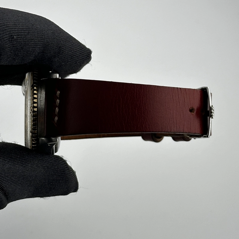 Rolex Datejust Turn-o-Graph Champagne Stick Dial on Generic Leather Og Buckle Ref. 6609 1958 view 4