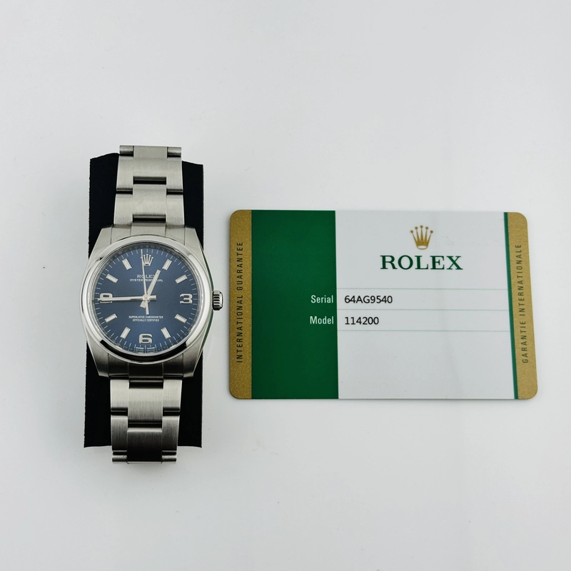 Rolex Oyster Perpetual Blue Dial on Oyster Ref. 114200 Card 2019 view 6