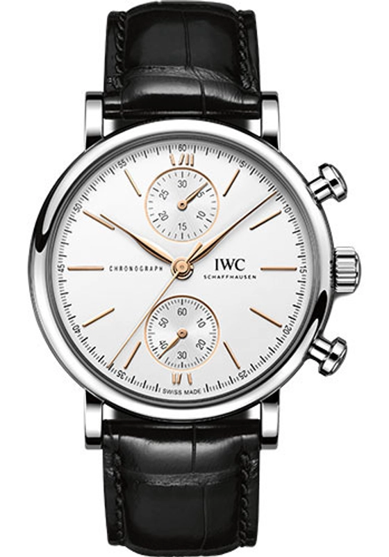 Iwc Portofino Chronograph 39 Silver Dial on Leather Strap Ref. IW391406 Complete 2023