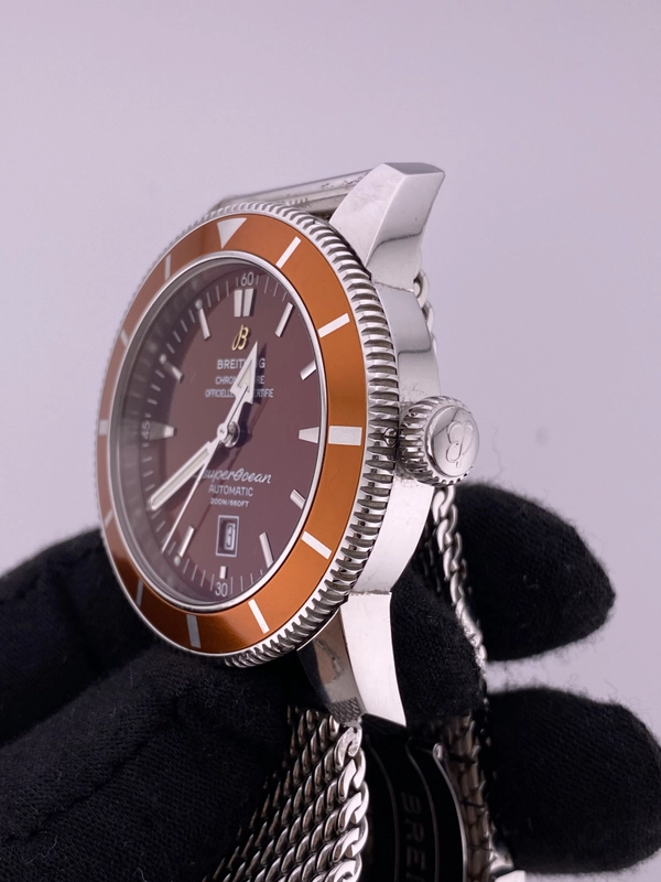 Breitling Superocean Automatic Orange Dial on Stainless Steel Bracelet Ref. A17320/A172Q420CA Complete 2013 view 3