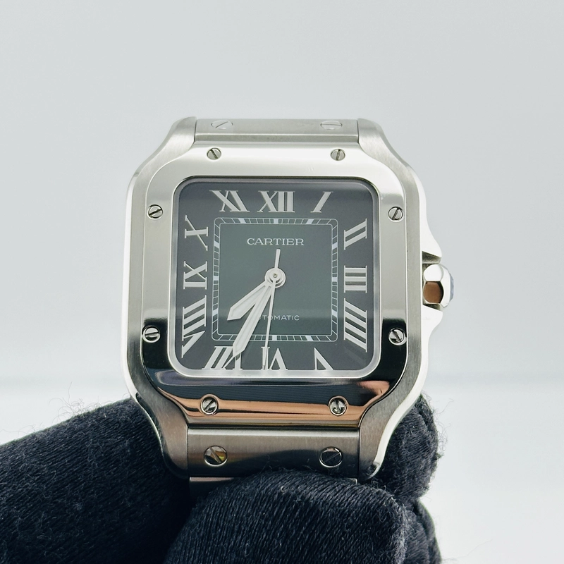 Cartier Santos de Cartier Medium Green Dial on Stainless Steel Bracelet Ref. 4075/WSSA0061 Card 2024 view 3