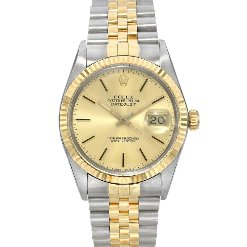 Rolex Datejust Gold Dial on Jubilee Ref. 16233 Papers 1989