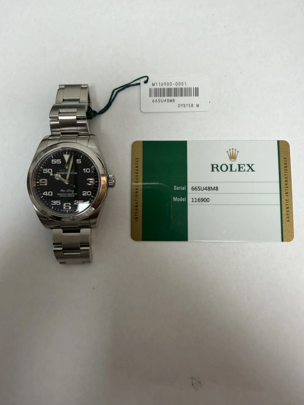 Rolex Airking Black Dial on Oyster Ref. 116900 Card 2019 view 6