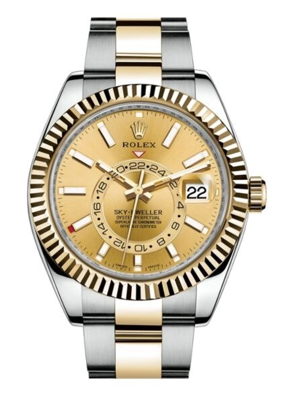 Rolex SkyDweller Champagne Index Dial on Oyster Bracelet Ref. 326933 Card 2019