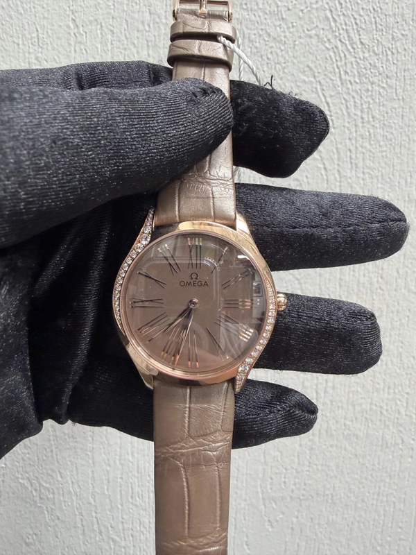 Omega De Ville Brown Dial on Leather Strap Ref. 428.58.36.60.13.001 Card Open Date view 2