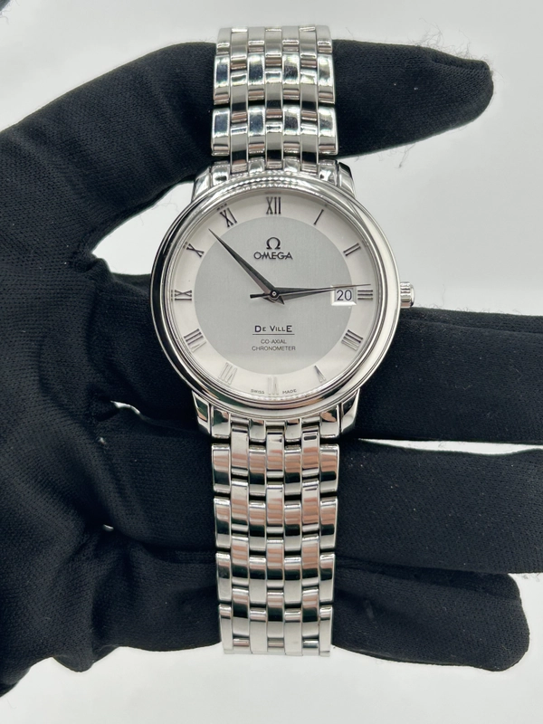 Omega De Ville Prestige Silver Dial on Stainless Steel Bracelet Ref. 4574.31 Card 2012 view 2