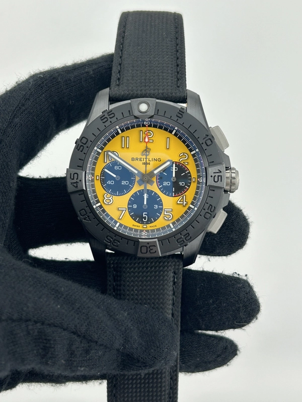 Breitling Avenger B01 Chronograph Yellow / Arabic Numerals Dial on Leather Strap Ref. SB0147101I1X2 Card 2026 view 2