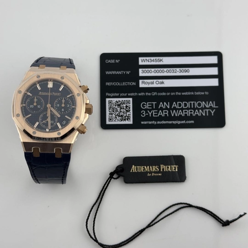 Audemars Piguet Royal Oak Chrono Blue Dial on Leather Ref. 26240OR.OO.D315CR.02 Card 2022 view 5