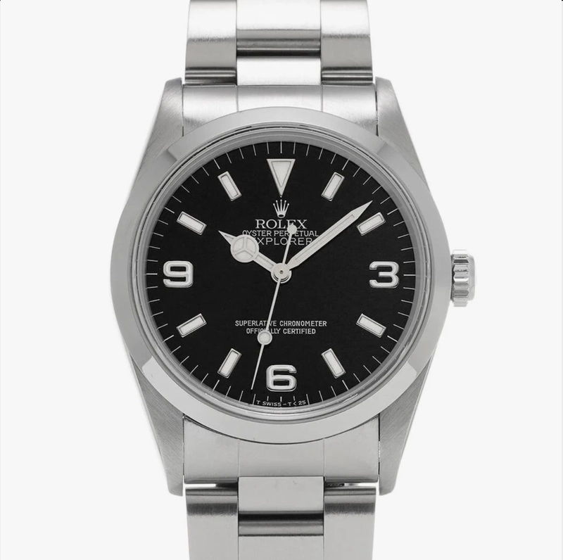 Rolex Explorer Black Dial on Oyster Steel Bracelet Ref. 114270 Papers Open Date