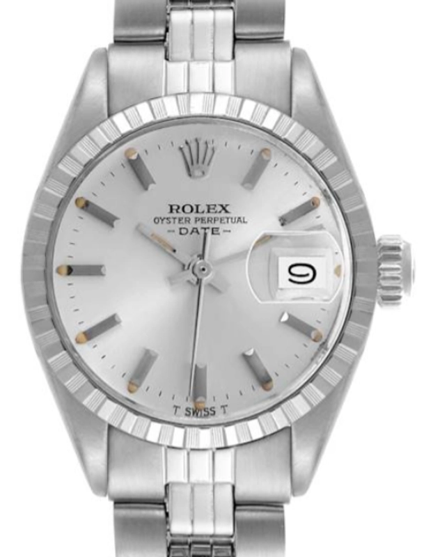 Rolex Date Silver Stick Dial on Stainless Steel Bracelet Ref. 6924 1975