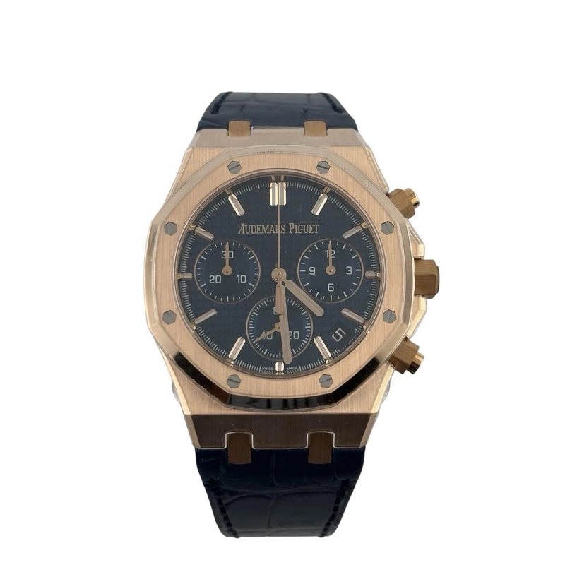 Audemars Piguet Royal Oak Chrono Blue Dial on Leather Ref. 26240OR.OO.D315CR.02 Card 2022 view 2