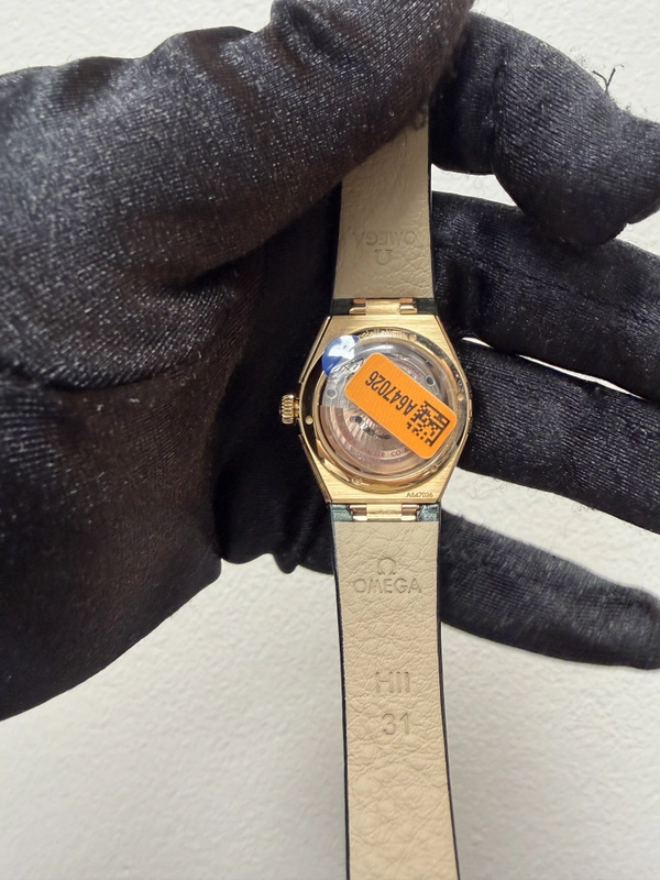 Omega Constellation Co-Axial Champagne Dial on Leather Strap Ref. 131.58.29.20.58.001 Card Open Date view 3