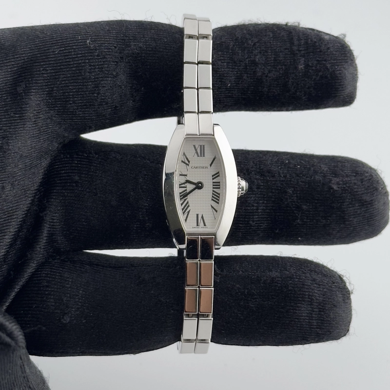 Cartier Tonneau Lanieres Silver Roman Dial on Wg 2 Row Ref. 2545