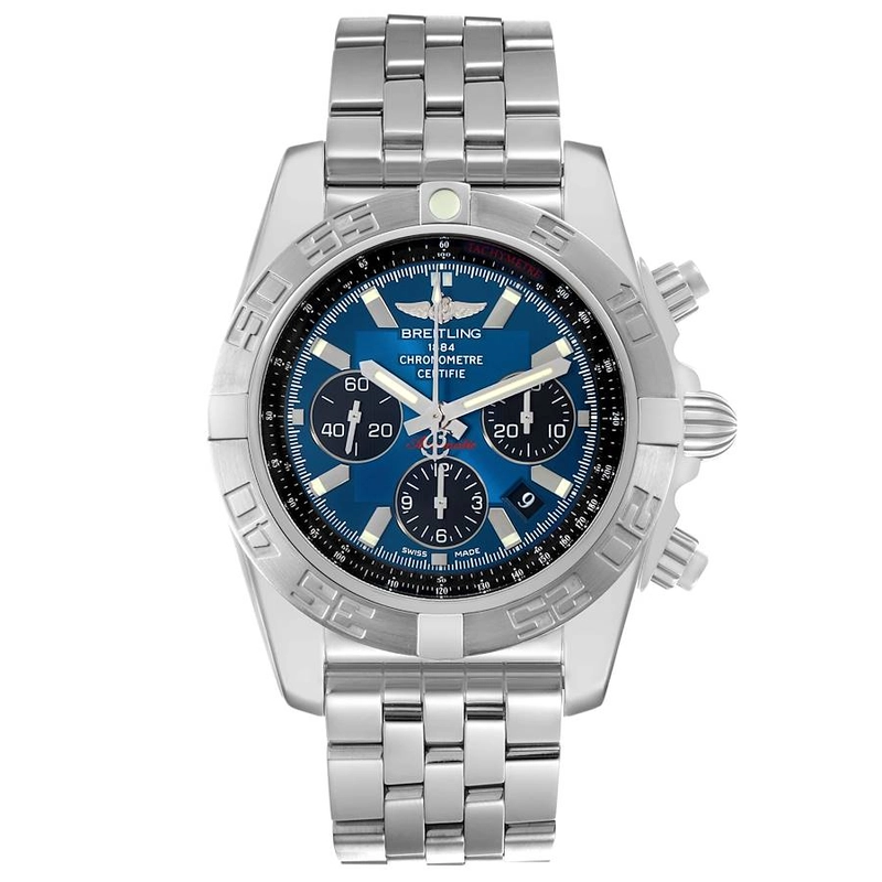Breitling Chronomat Blue Dial on Stainless Steel Bracelet Ref. AB011012 Papers 2012