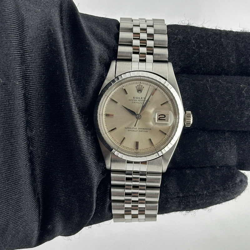 Rolex Datejust Silver Stick Dial on D Link Jubilee Bracelet Ref. 1603 1962 view 2