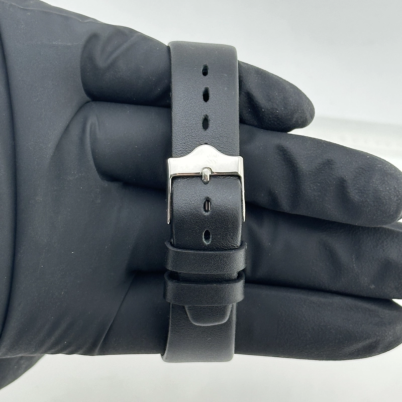 Rolex Datejust Silver Stick Dial on Generic Black Leather Strap Ref. 16030 1981 view 4